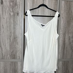 Lafayette 148 Silk Tank Top Size 22W White Color Lined Luxe